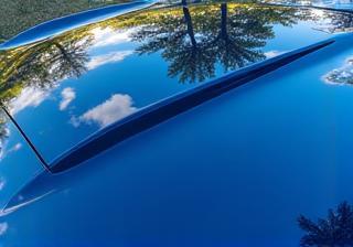 Reflective car hood after waxing